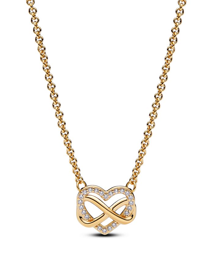 PANDORA : Sparkling Infinity Collier Necklace in 14k Gold-plated mix main image 0