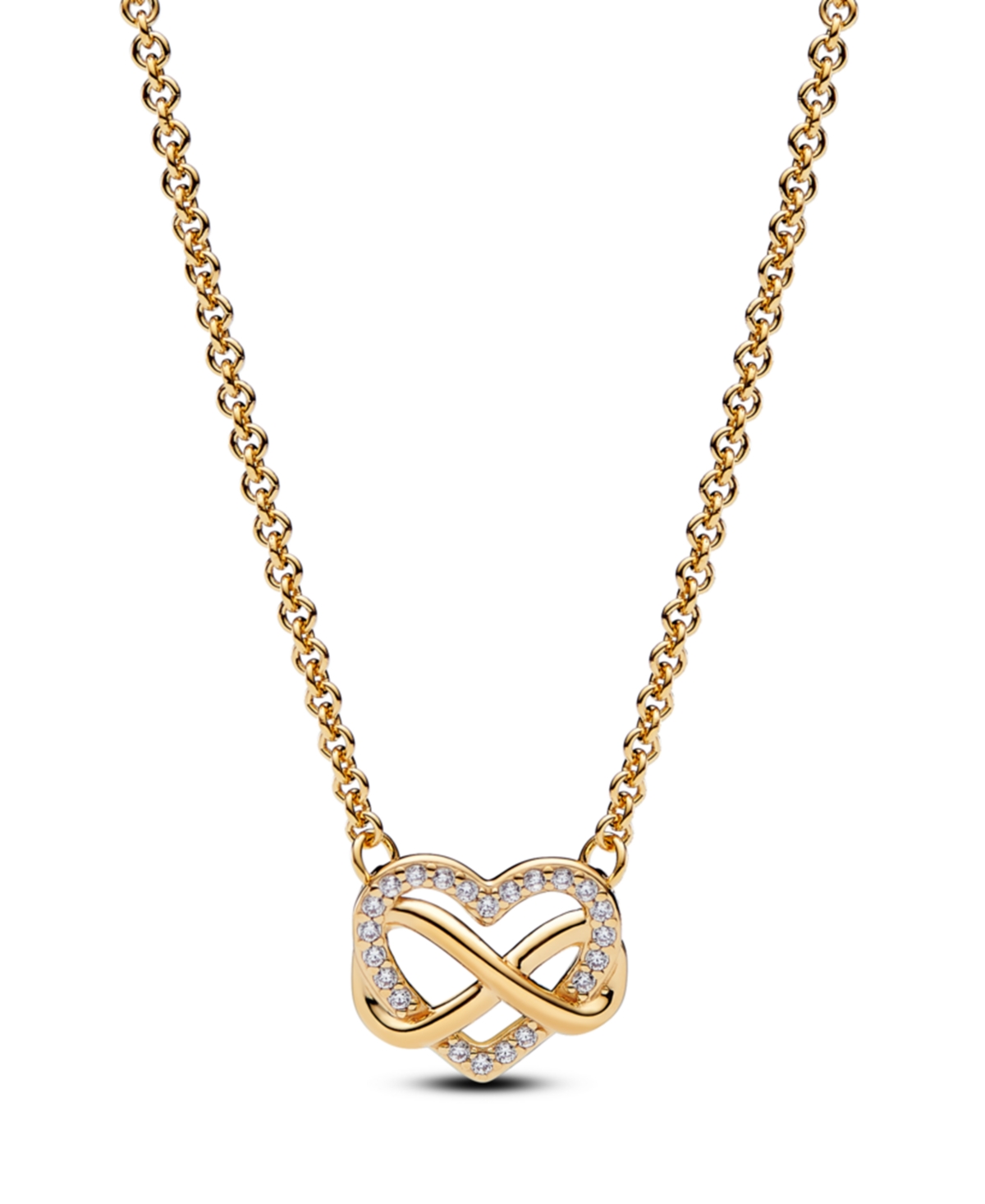 Sparkling Infinity Heart Collier Necklace - Gold