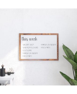 Cilla Magnetic Wall Mounted White Board with Wood Frame