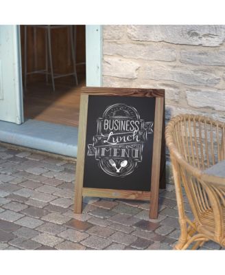 Burke 48"X24" Rustic Vintage like Double-Sided Folding Magnetic Chalkboard With 8 Chalk Markers, 10 Chalkboard Stencils And 2 Rustic Magnets Set