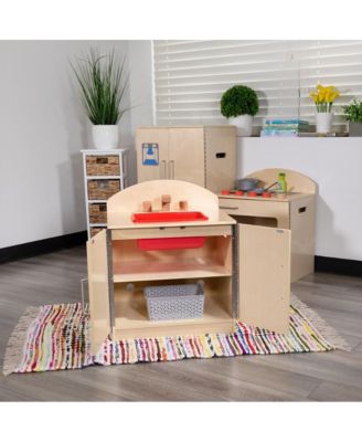 Children's Wooden Kitchen Sink With Turnable Knobs For Commercial Or Home Use