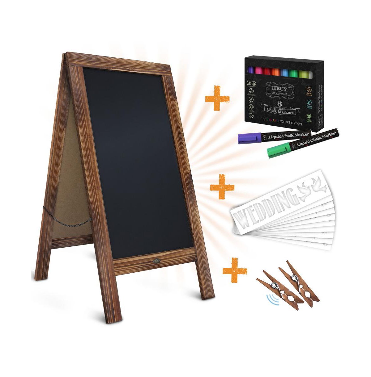 A-Frame Chalkboard / Sidewalk Chalkboard Sign / Large Sturdy Sandwich Board / A Frame Restaurant Message Board - Gray wash