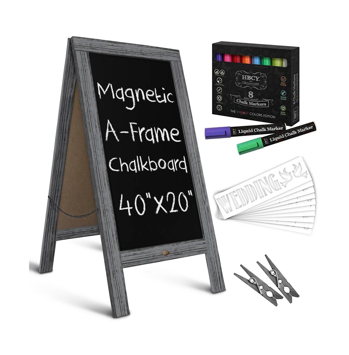 A-Frame Chalkboard / Sidewalk Chalkboard Sign / Large Sturdy Sandwich Board / A Frame Restaurant Message Board - Solid white