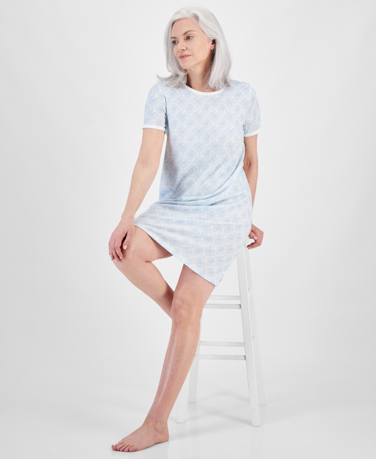 Charter Club Women's Short-Sleeve Sleep Shirt, Created for Macy's