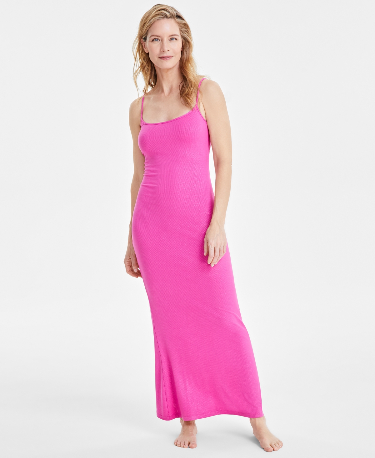 Shop Inc International Concepts Women's Sparkle Knit Nightgown, Created For Macy's In Divine Berry