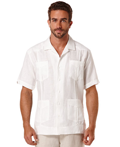 Cubavera Short-Sleeve 4-Pocket 100% Linen Guayabera Shirt - Casual ...