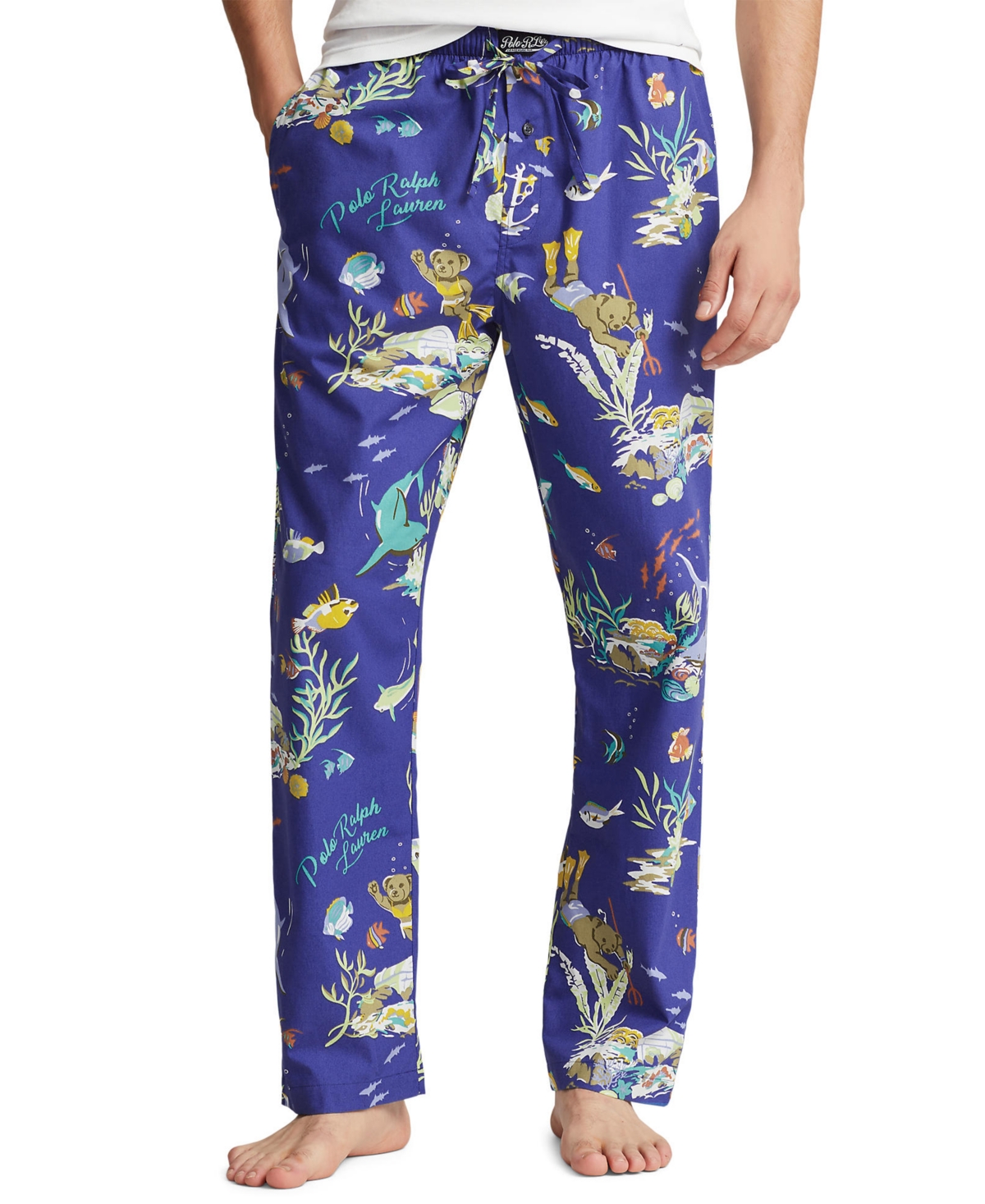 Men's Printed Woven Pajama Pants - REGATTA LEAGUES BELOW PRINT