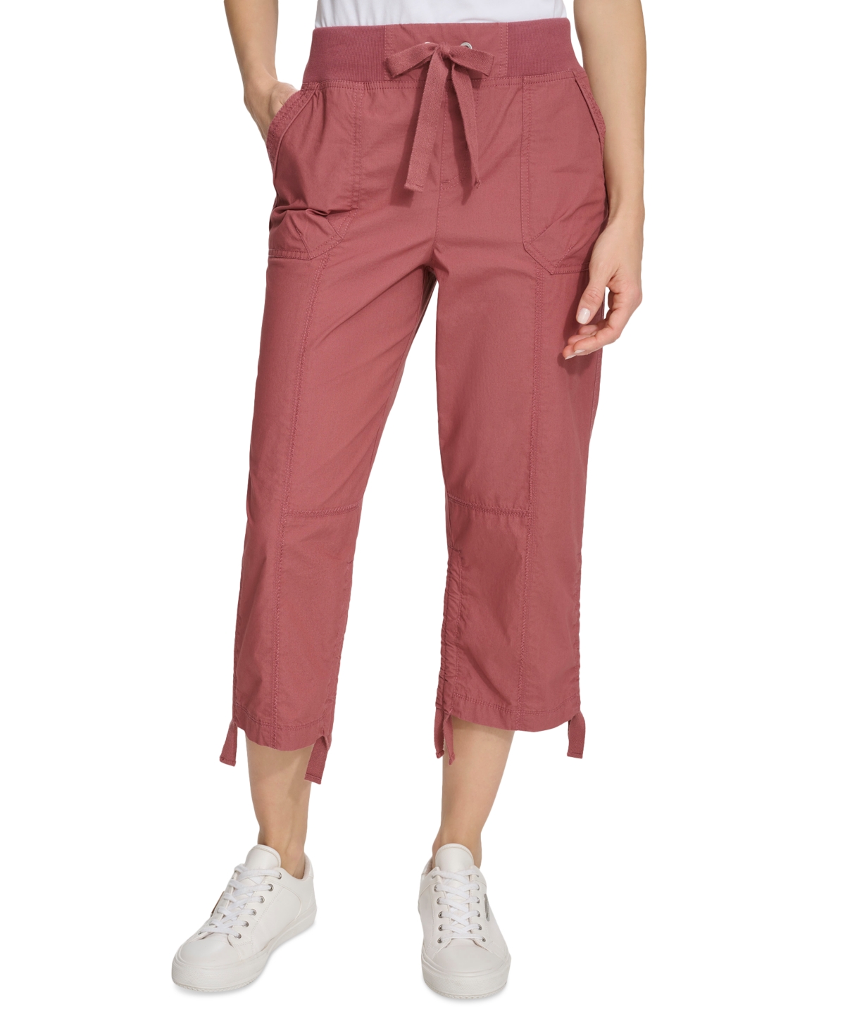 Shop Calvin Klein Women's Convertible Cargo Capri Pants In Sedona