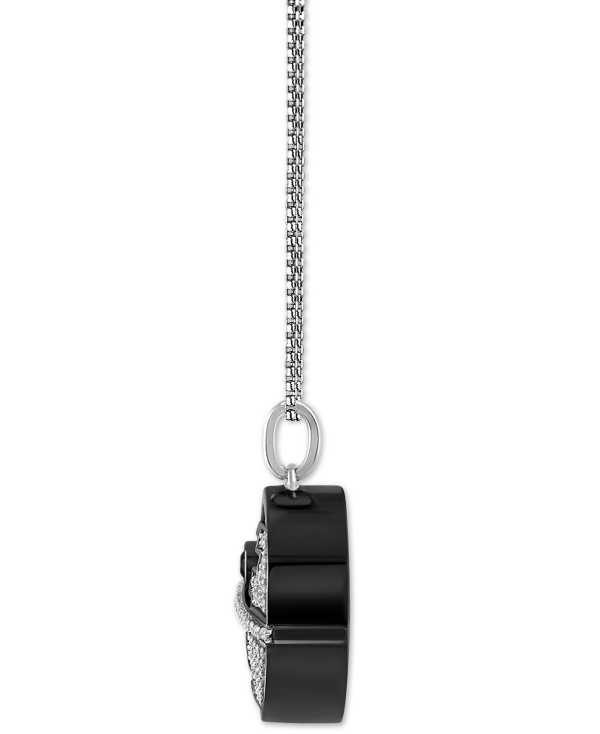 Wonder Fine Jewelry Star Wars  Diamond (1/5 Ct. T.w.) & Druzy Stone Death Star 18" Pendant Necklace I In Sterling Silver