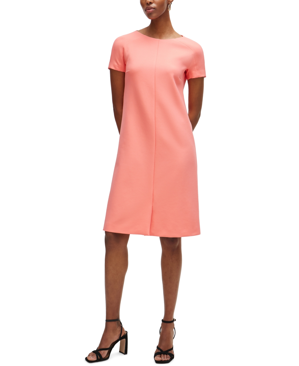 Hugo Boss Boss By  Women's Short-sleeved Dress In Open Pink