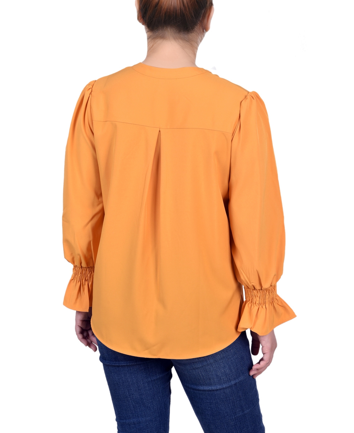 Ny Collection Women's Long Sleeve Y Neck Blouse