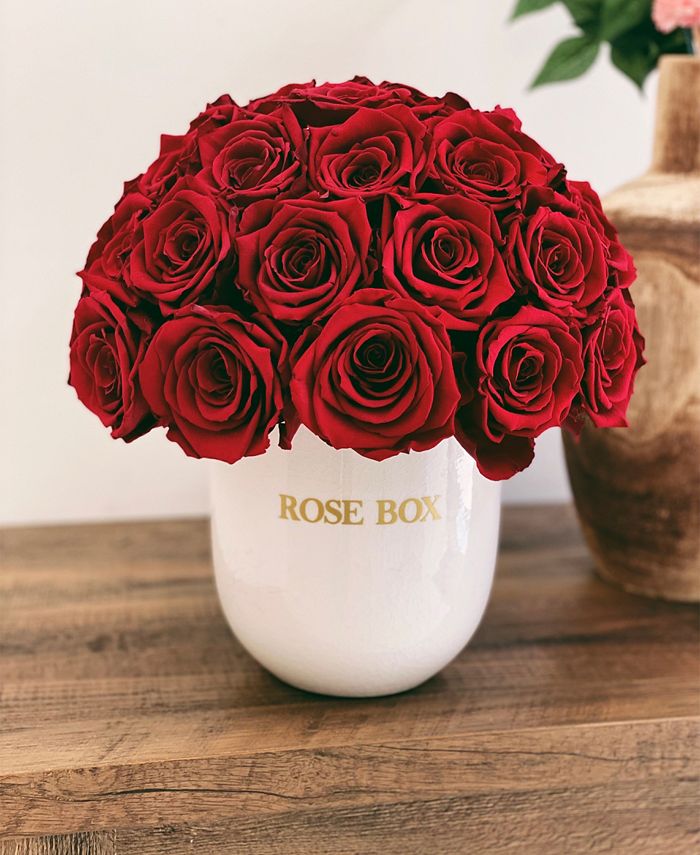 Rose Box NYC Half Ball of Long Lasting Preserved Real Roses in Classic ...