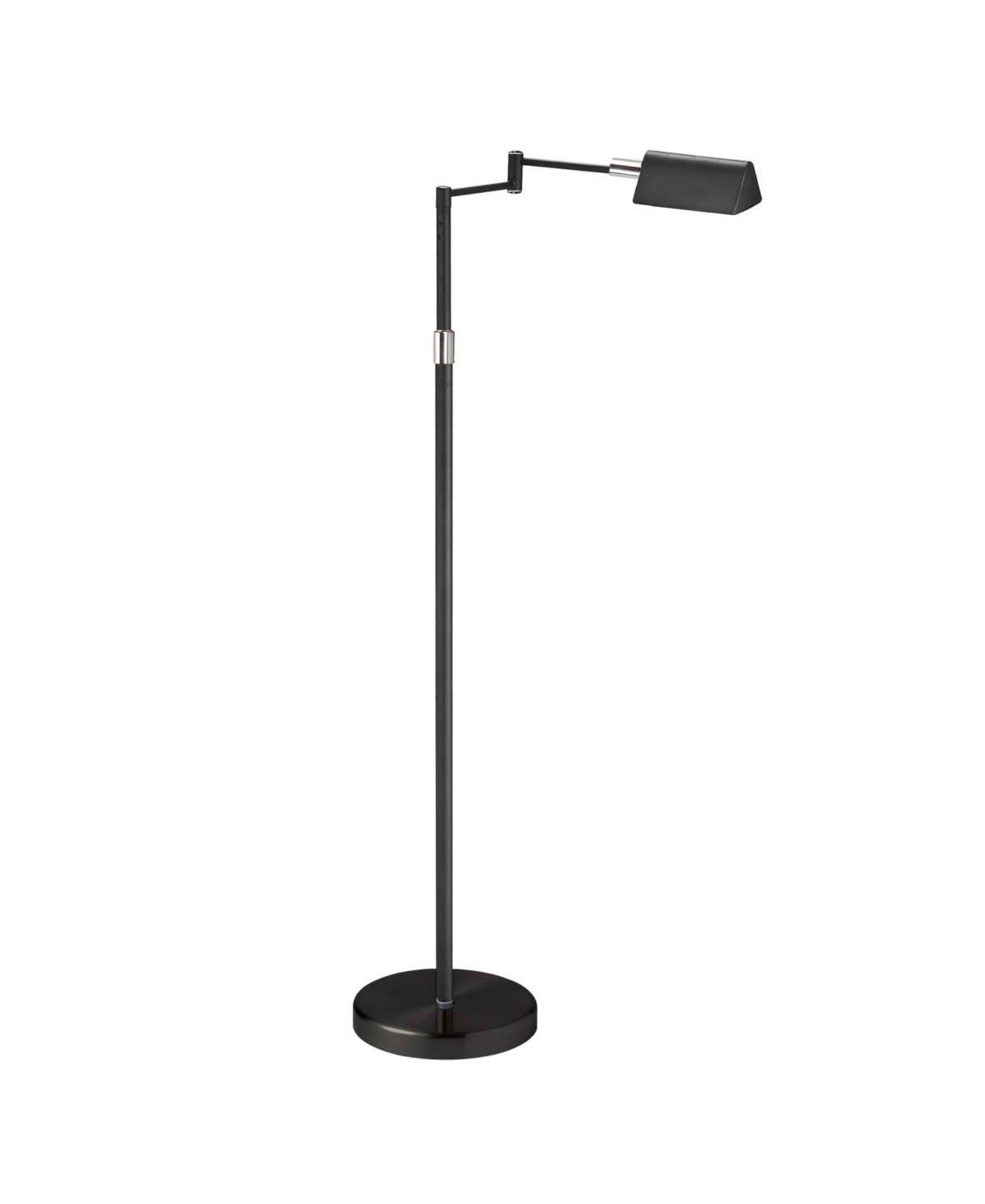 Shop Dainolite 50.25" Metal Led 9w Swing Arm Floor Lamp In Black,polished Chrome