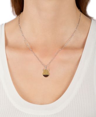 Disney Citrine (1/2 ct. t.w.), Garnet (1/5 ct. t.w.) & Diamond (1/20 ct. t.w.) Winnie the Pooh 18" Pendant Necklace in Sterling Silver & Yellow Gold-Plate