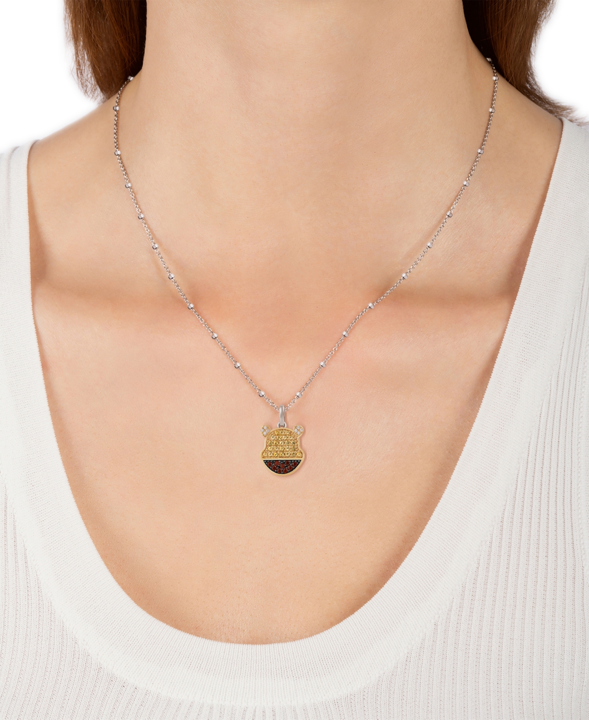 Wonder Fine Jewelry Disney  Citrine (1/2 Ct. T.w.), Garnet (1/5 Ct. T.w.) & Diamond (1/20 Ct. T.w.) W In Sterling Silver  Gold-plate