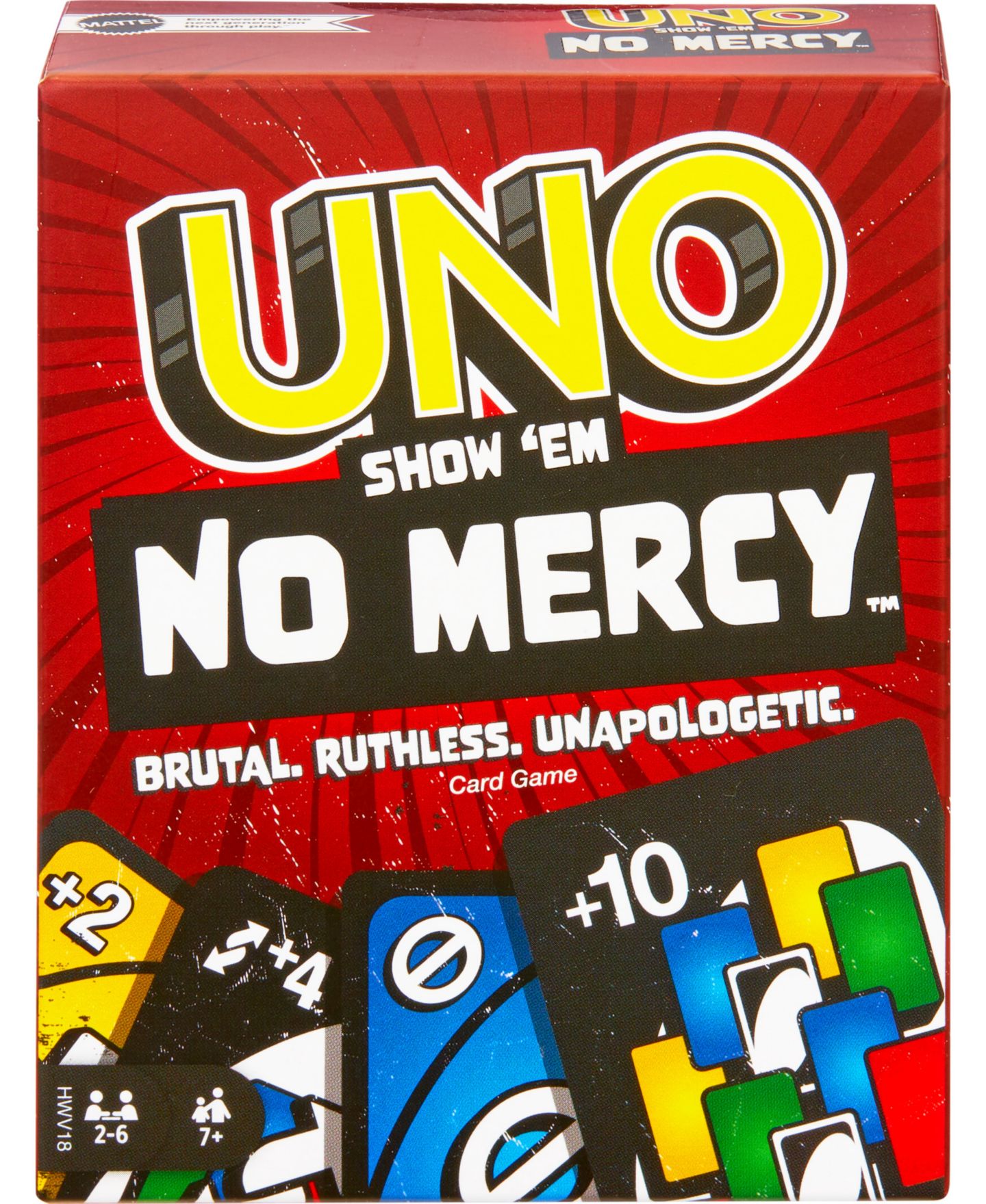Детская карточная игра Mattel UNO Show ‘em No Mercy Card Game for Kids, Adults Family Night, Parties and Travel — фото 1