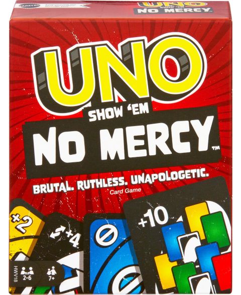 Детская карточная игра Mattel UNO Show ‘em No Mercy Card Game for Kids, Adults Family Night, Parties and Travel