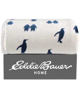 Emperor Penguin Print Sherpa Throw, 50" x 60"