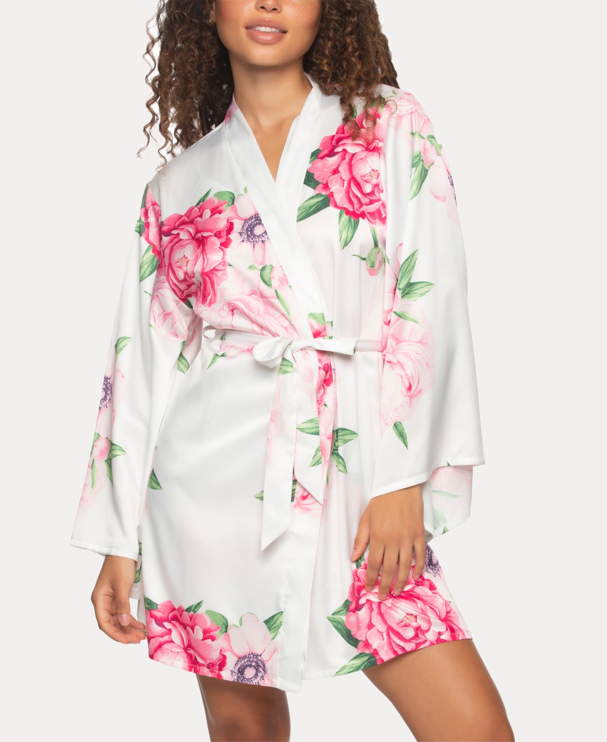 Shop Jezebel Women's Adrienne Printed Satin Kimono In Bloom