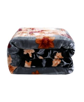 Printed Faux Mink Weighted Bed Blanket, 12 lbs, King