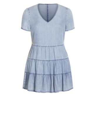 Women's Denim Tier Dress