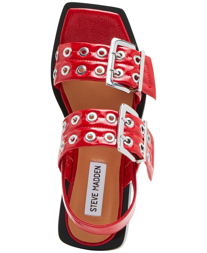 Steve Madden Women s Sandria Double Buckled Slingback Flat Sandals Macy s