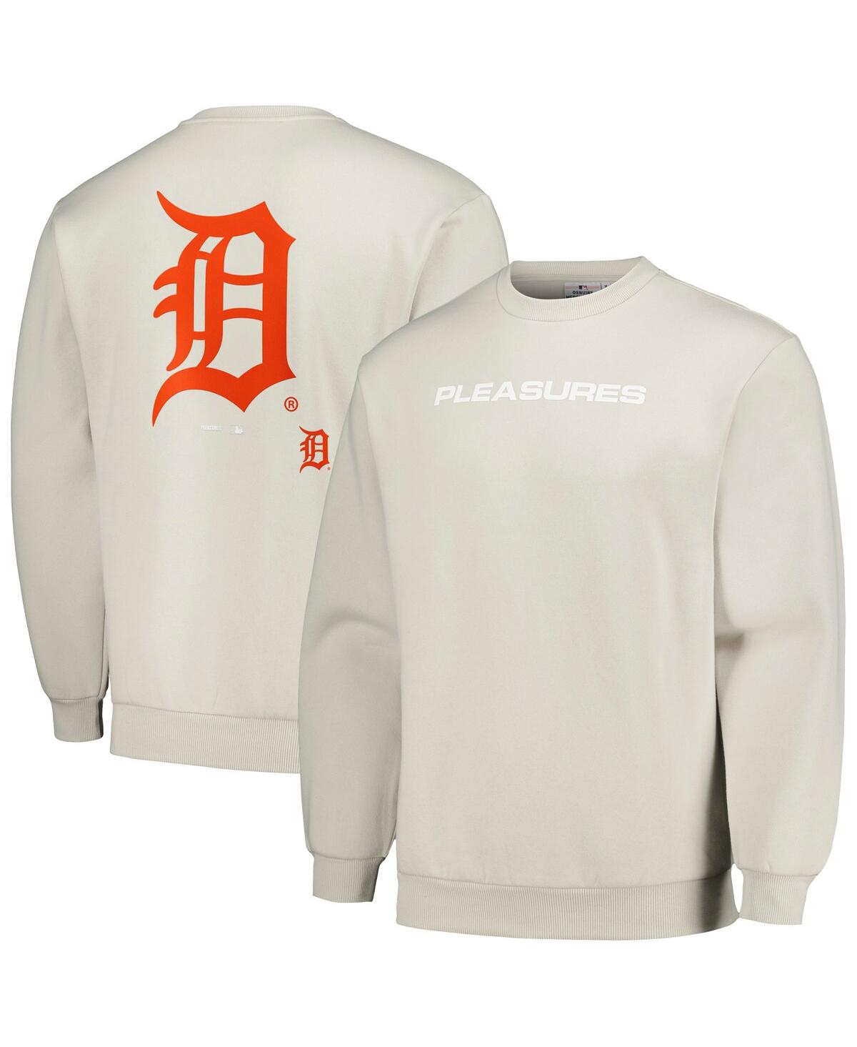 Men's Pleasures Gray Detroit Tigers Ballpark Pullover Sweatshirt - Gray
