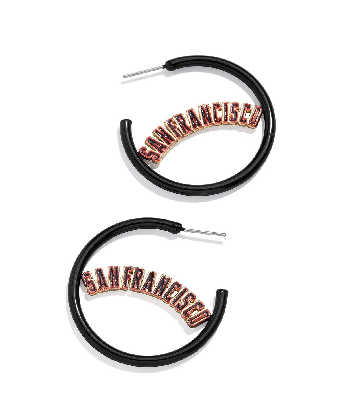 Shop Baublebar Women's  San Francisco Giants Enamel Hoop Earrings In Multi
