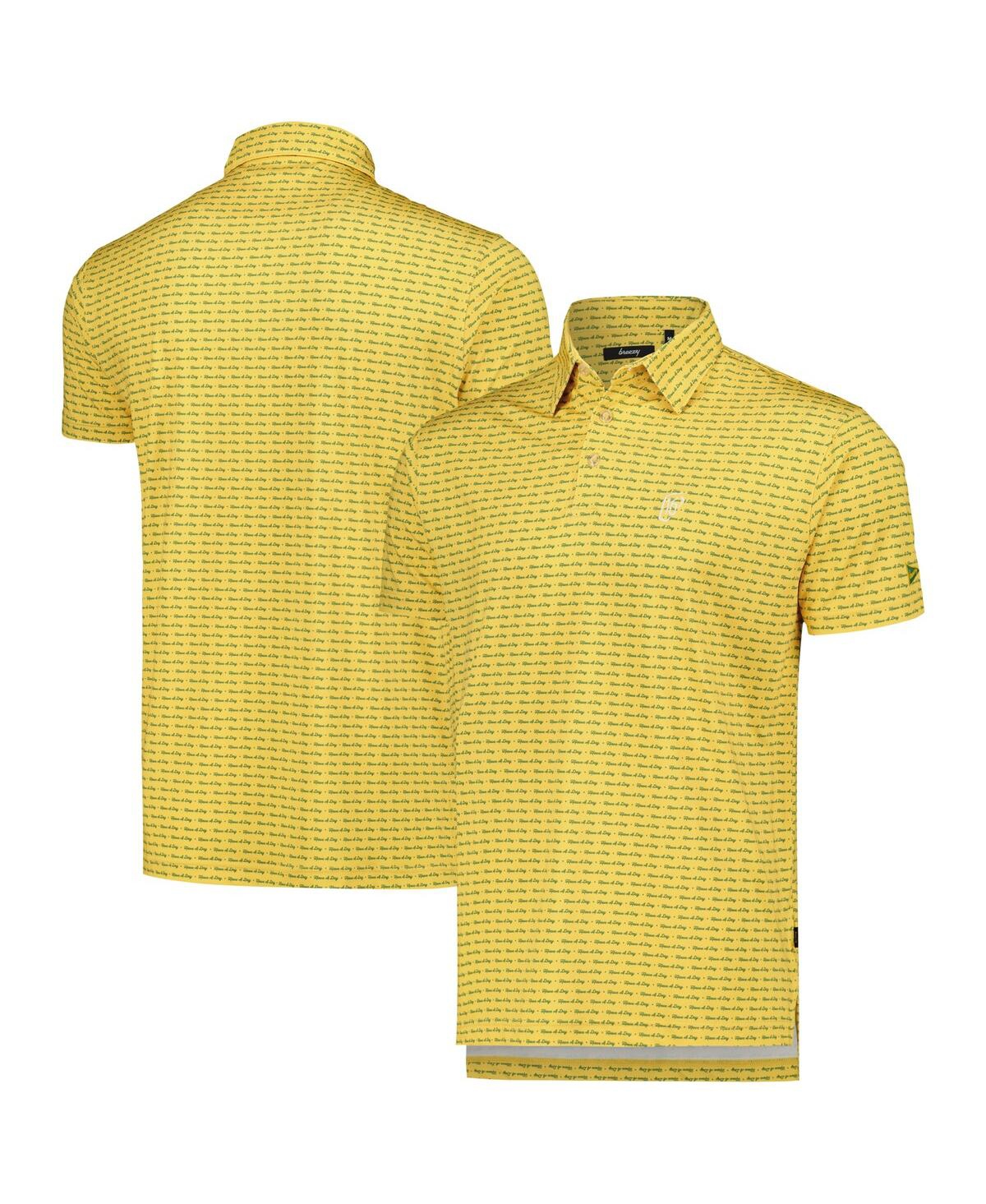 Breezy Golf Men's  Yellow Wm Phoenix Open Have A Day Polo Shirt
