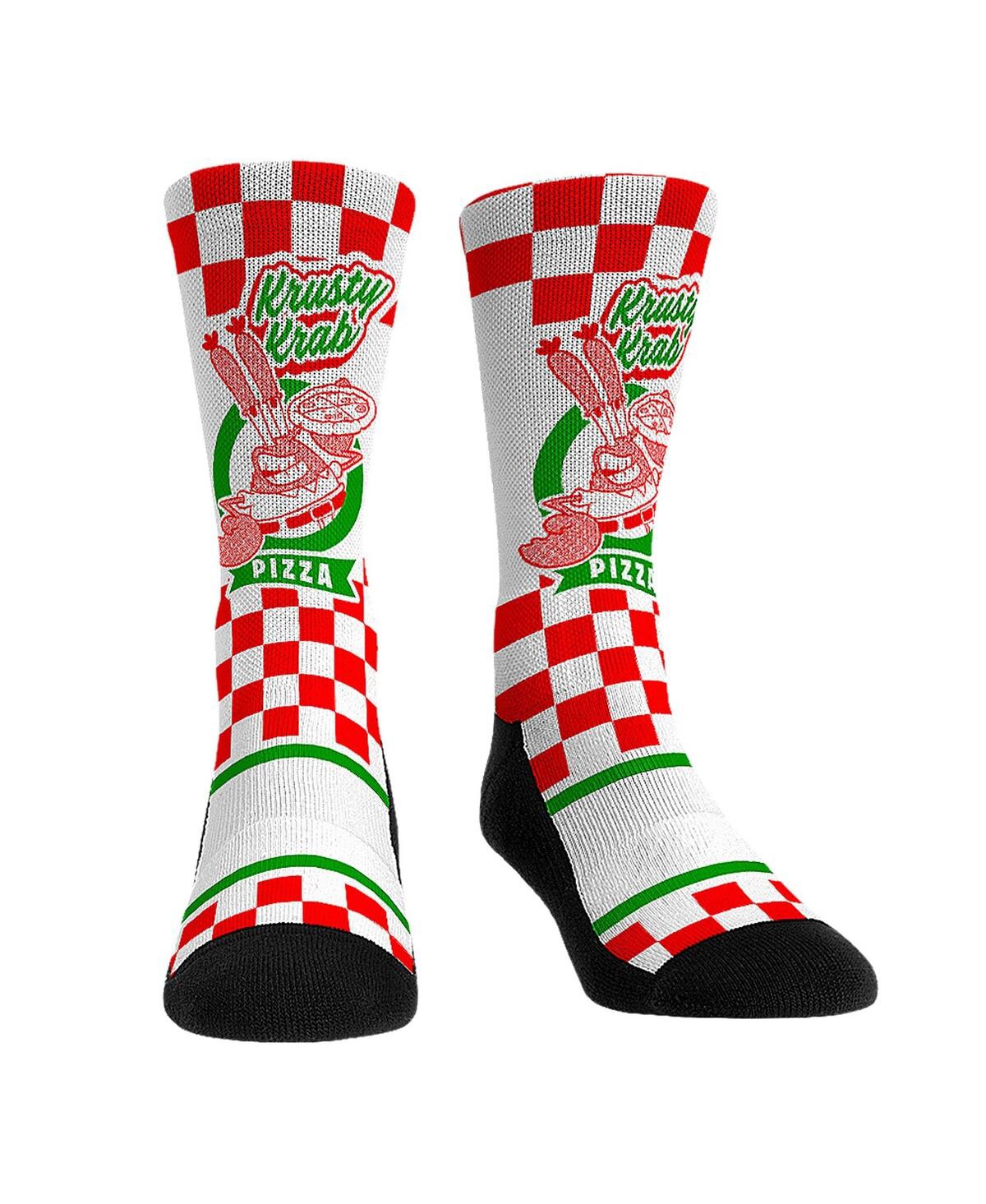 Shop Rock 'em Men's And Women's  Socks Spongebob Squarepants Krusty Krab Pizza Crew Socks In Multi