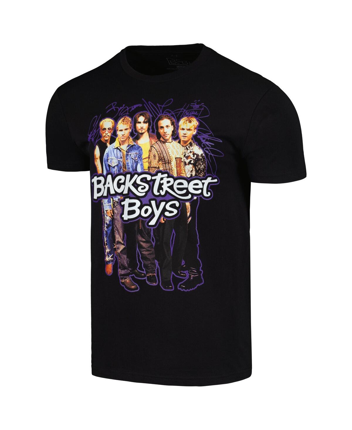 Shop Global Merch Men's Black Backstreet Boys Signatures T-shirt