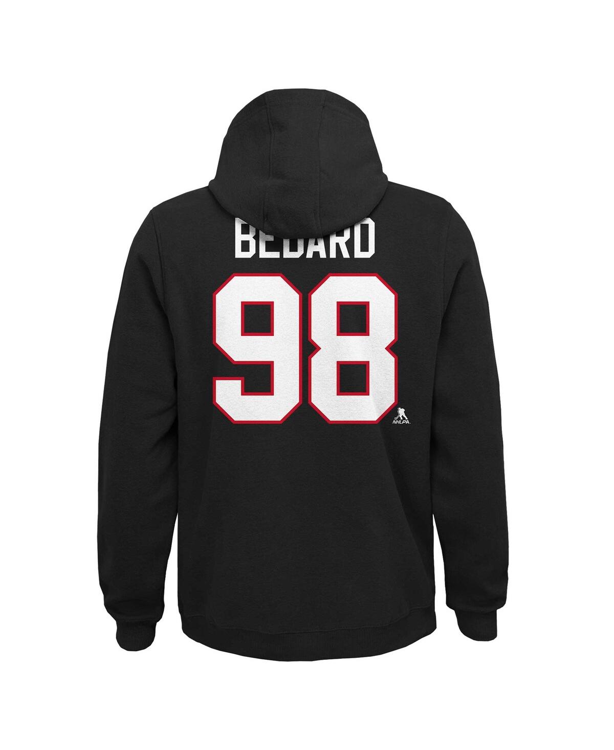 Shop Outerstuff Big Boys Connor Bedard Black Chicago Blackhawks Player Name And Number Pullover Hoodie