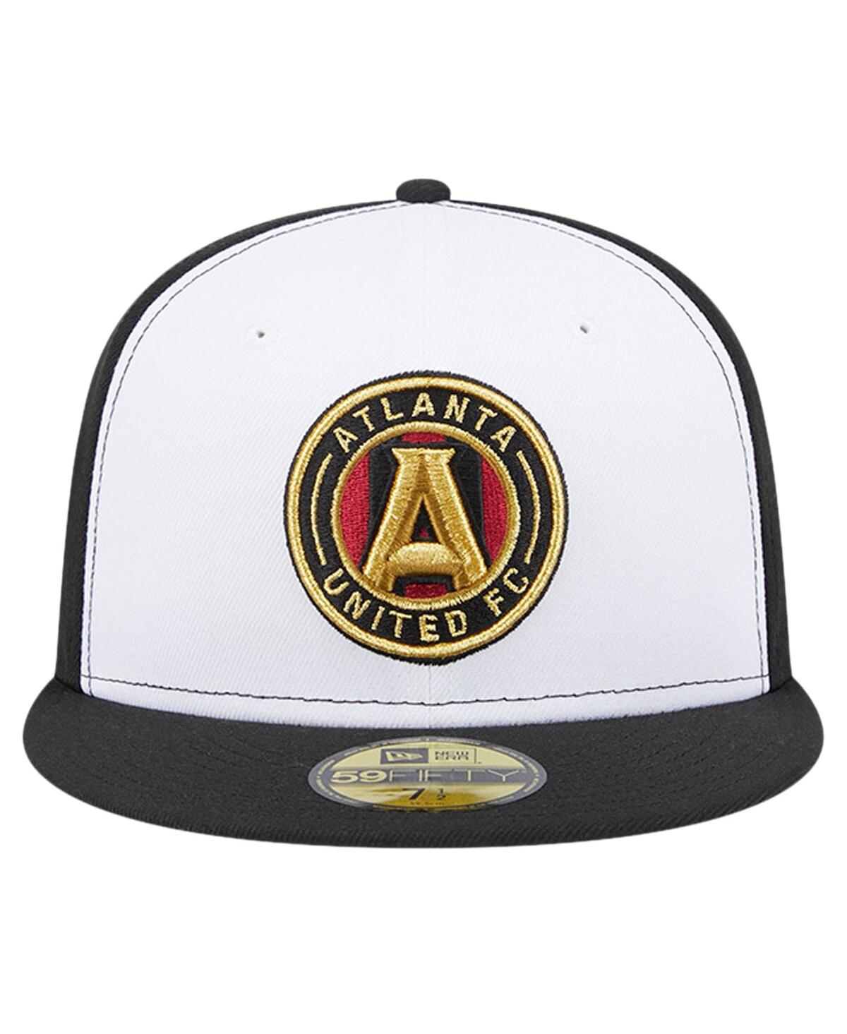 Shop New Era Men's  White, Black Atlanta United Fc 2024 Kick Off Collection 59fifty Fitted Hat In White,black