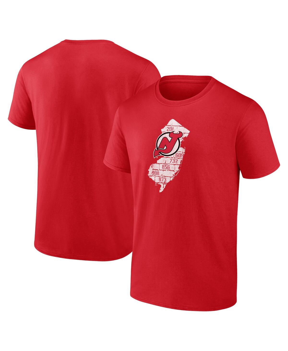Shop Fanatics Men's  Red New Jersey Devils Local T-shirt