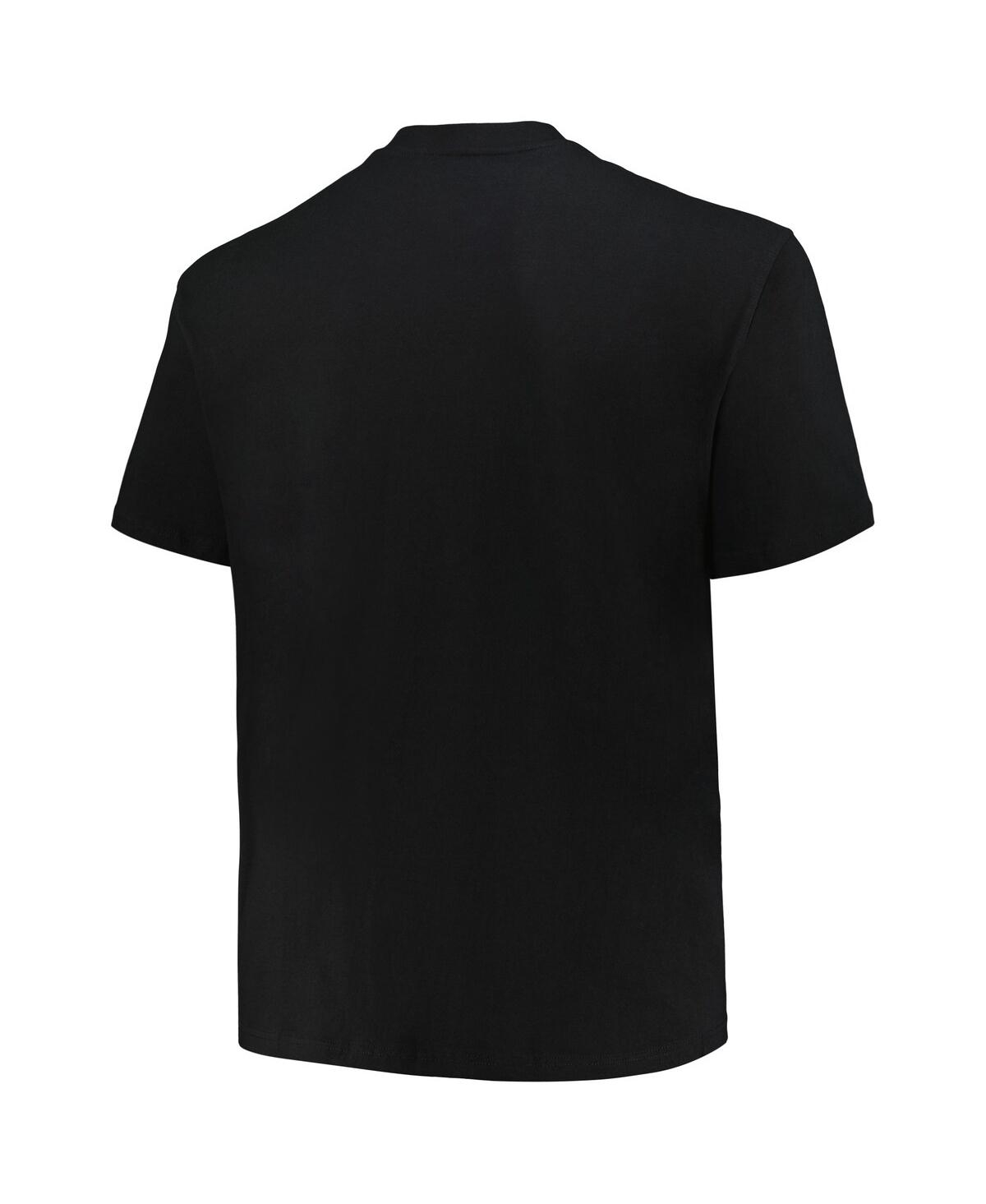 Men's Mitchell & NessDistressed Milwaukee Bucks Big and Tall Hardwood Classics Vintage-Like Logo T-shirt - Black