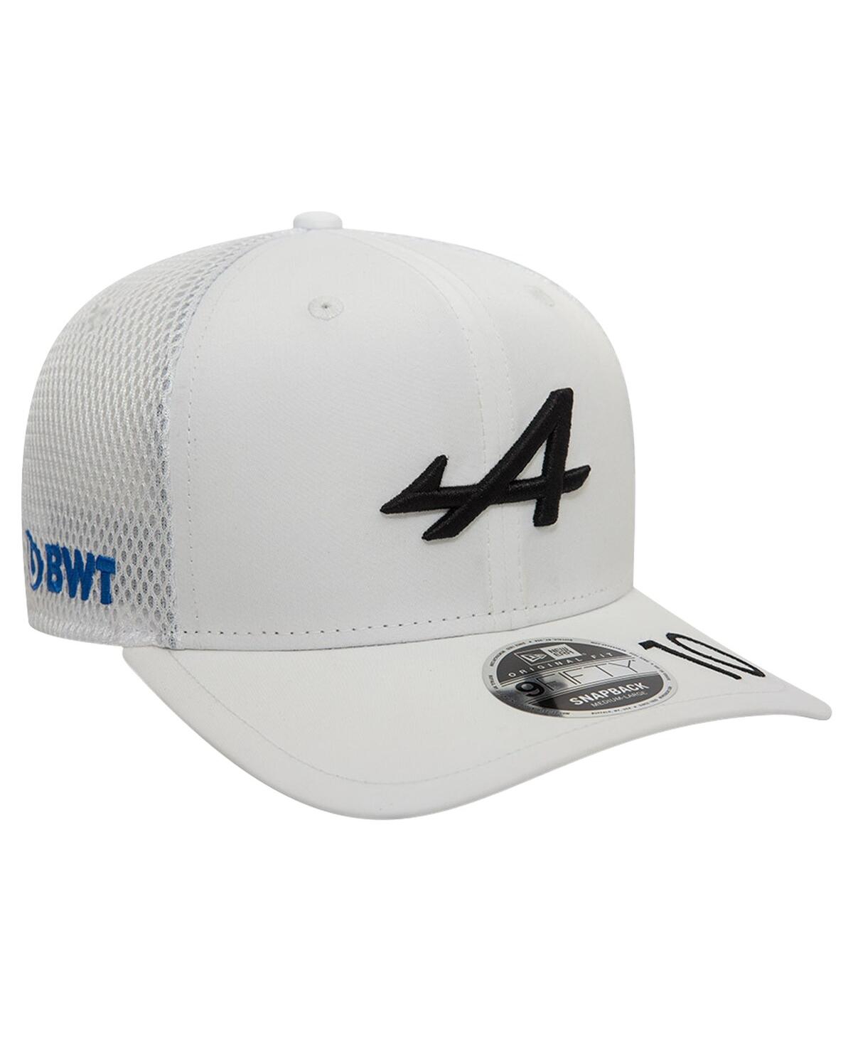 Shop New Era Men's  Pierre Gasly White Alpine Team Driver 9fifty Trucker Adjustable Hat