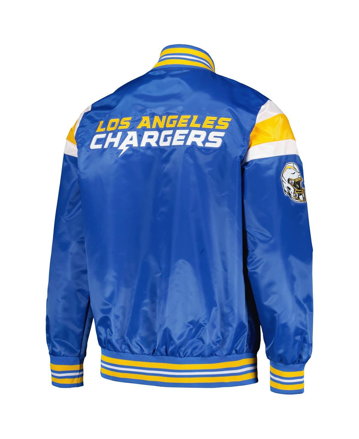 Shop Starter Men's  Powder Blue Los Angeles Chargers Satin Full-snap Varsity Jacket
