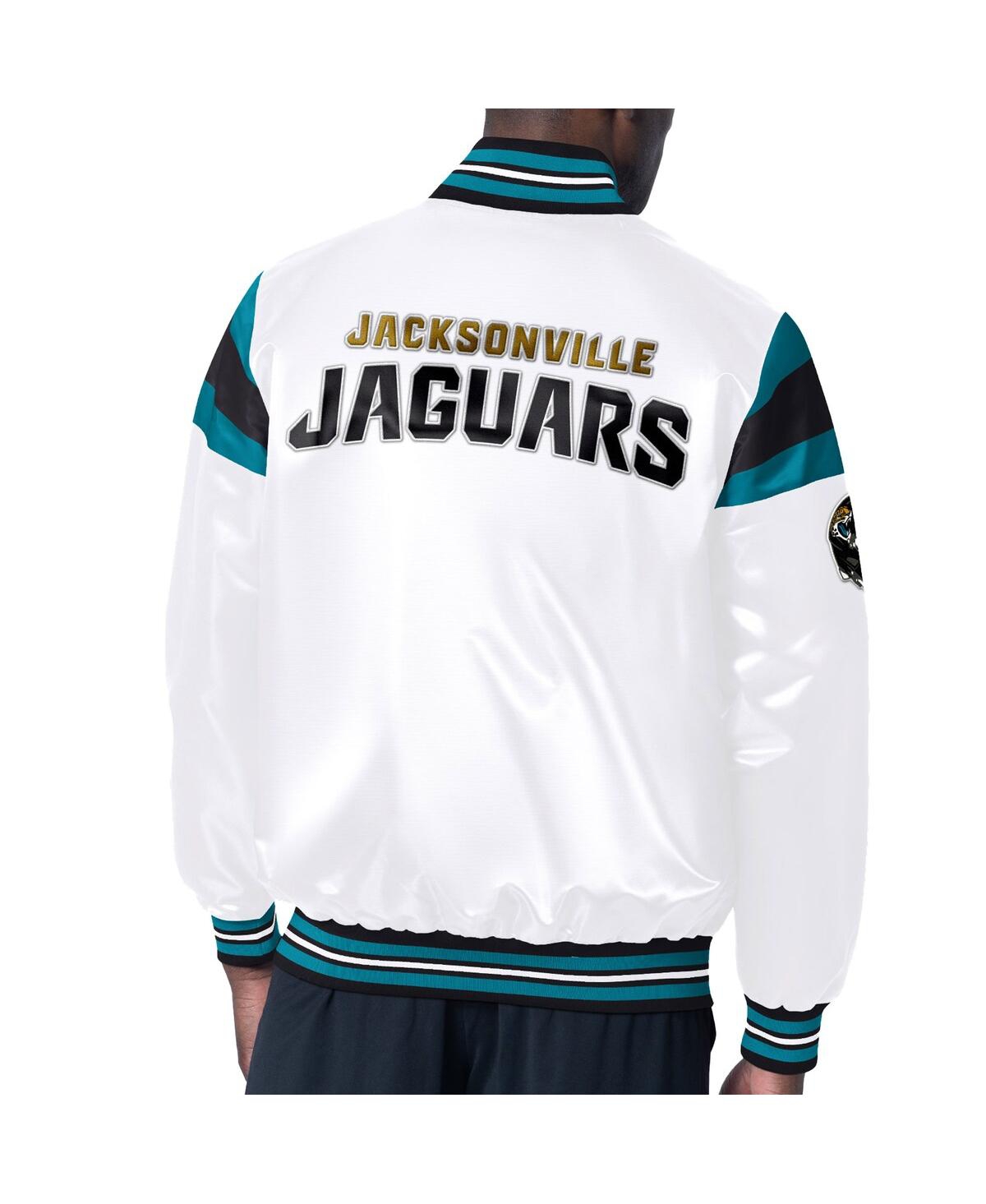 Shop Starter Men's  White Jacksonville Jaguars Satin Full-snap Varsity Jacket