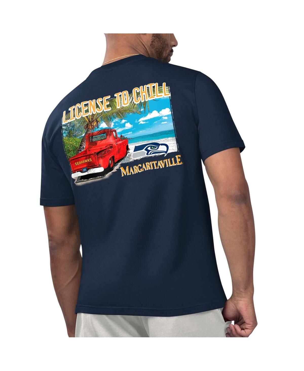 Shop Margaritaville Men's  College Navy Seattle Seahawks Licensed To Chill T-shirt