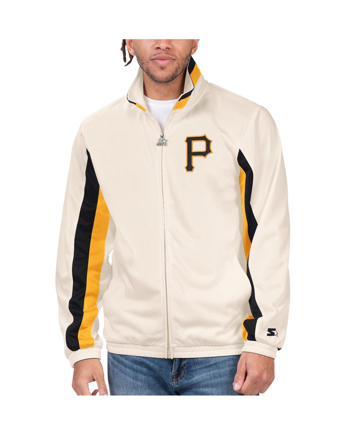 Men's Starter Cream Pittsburgh Pirates Rebound Cooperstown Collection Full-Zip Track Jacket - Cream