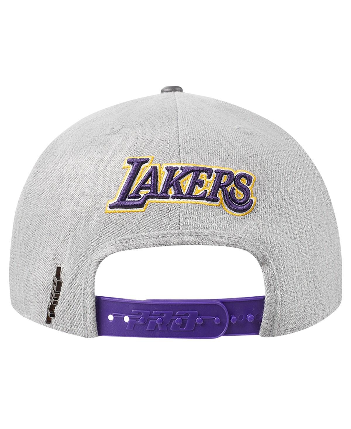 Shop Pro Standard Men's  Gray, Purple Los Angeles Lakers Classic Logo Two-tone Snapback Hat In Gray,purple