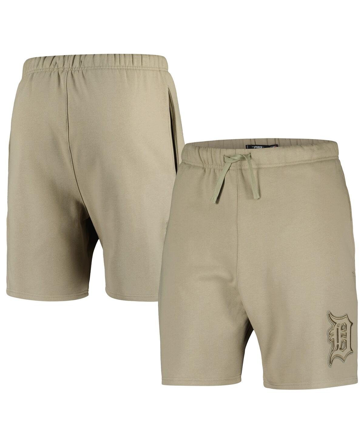 Shop Pro Standard Men's  Khaki Detroit Tigers Neutral Fleece Shorts