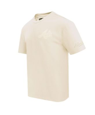 Men's Cream Atlanta Braves Neutral CJ Dropped Shoulders T-shirt