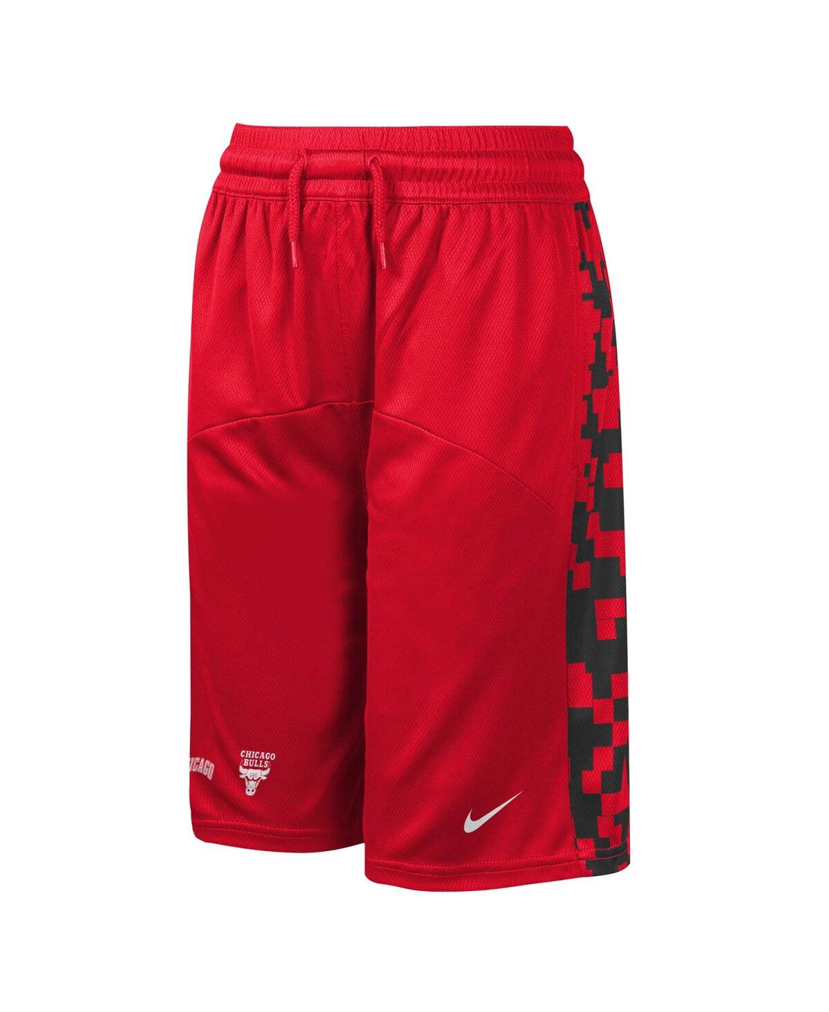 Nike Big Boys  Red Chicago Bulls Courtside Starting Five Team Shorts In Red
