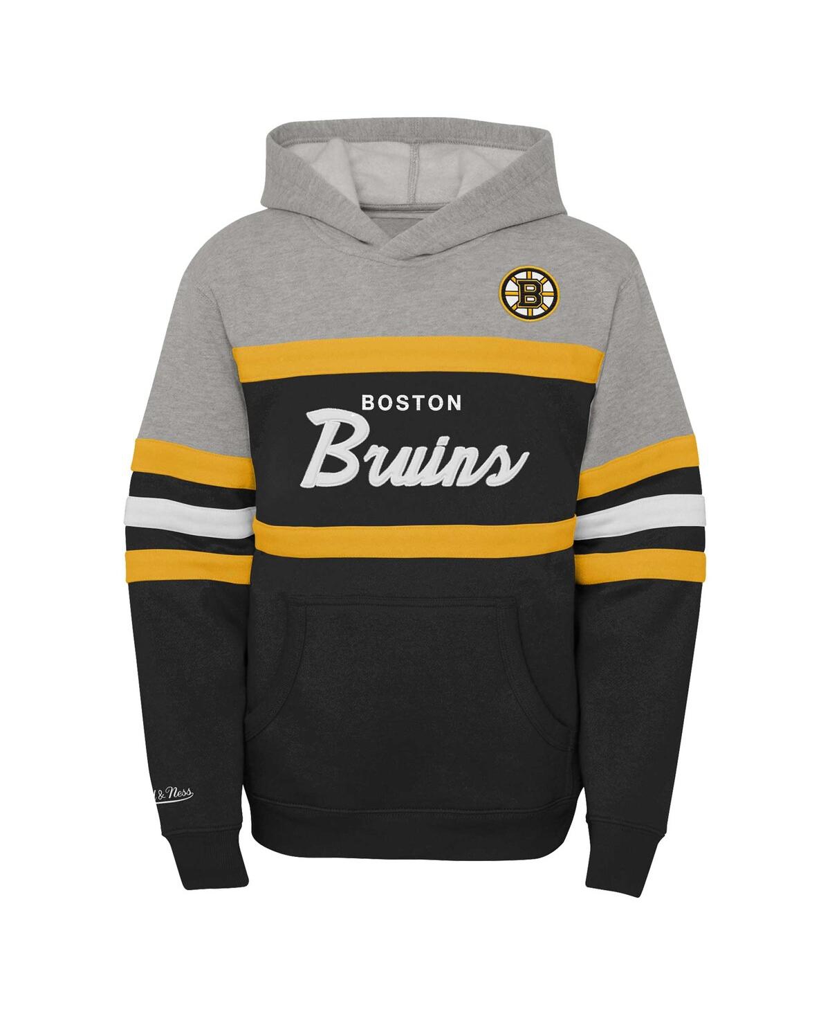 Mitchell & Ness Big Boys And Girls Black Pittsburgh Penguins Head Coach Pullover Hoodie In Black