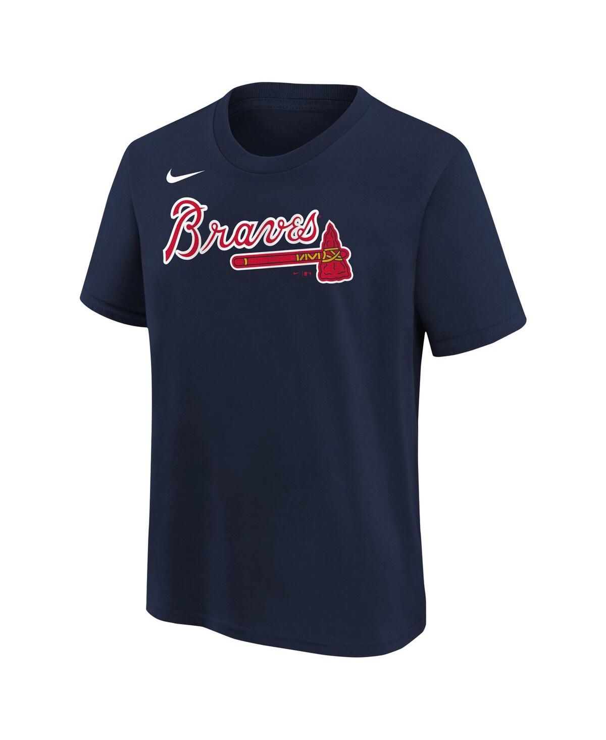 Nike Big Boys  Ronald Acuna Jr. Navy Atlanta Braves Home Player Name And Number T-shirt In Navy