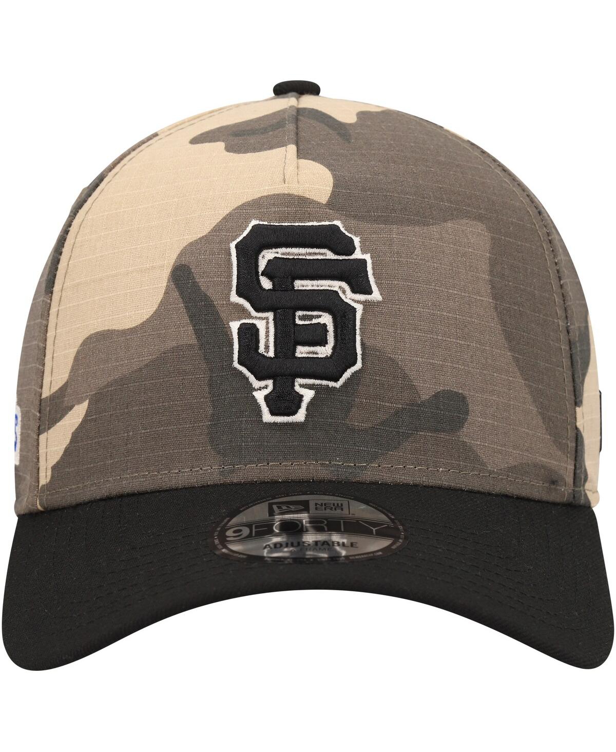 Shop New Era Men's  San Francisco Giants Camo Crown A-frame 9forty Adjustable Hat