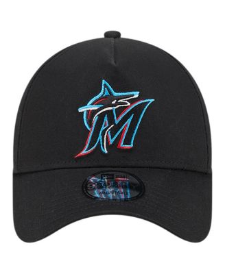 Men's Black Miami Marlins Team Color A-Frame 9FORTY Adjustable Hat