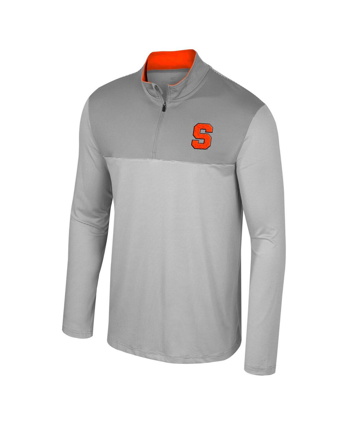 Shop Colosseum Men's  Gray Syracuse Orange Tuck Quarter-zip Top
