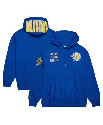 Men's Royal Distressed Golden State Warriors Team OG 2.0 Vintage-Like Logo Fleece Pullover Hoodie